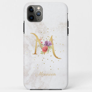 Name der floralen Monogramm Anfangsbuchstaben Pers Case-Mate iPhone Hülle