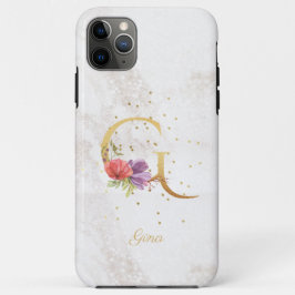 Name der floralen Monogramm Initial G Letter Perso Case-Mate iPhone Hülle