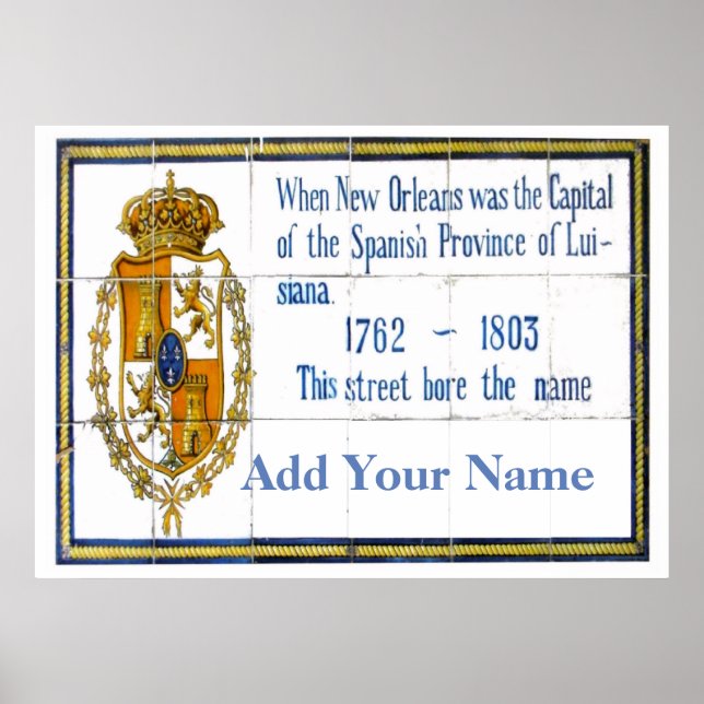 Name der französischen Quarter Street, Name hinzuf Poster (Vorne)
