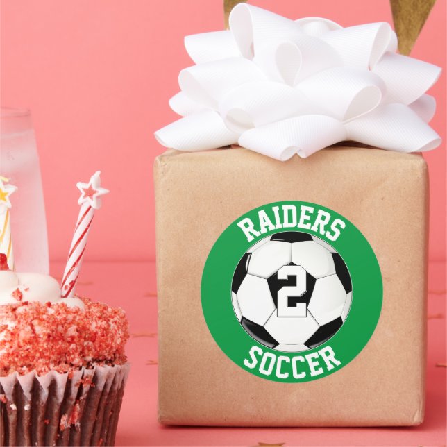 Name der Fußballmannschaft und Spielernummer Perso Runder Aufkleber (Party)