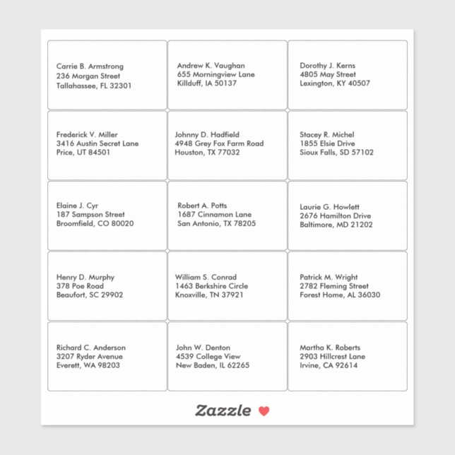 Name der Gastliste Aufkleber (Blatt)