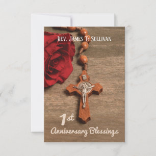Name der Gebetskarte 1. Ordination Jubiläum Rose Dankeskarte