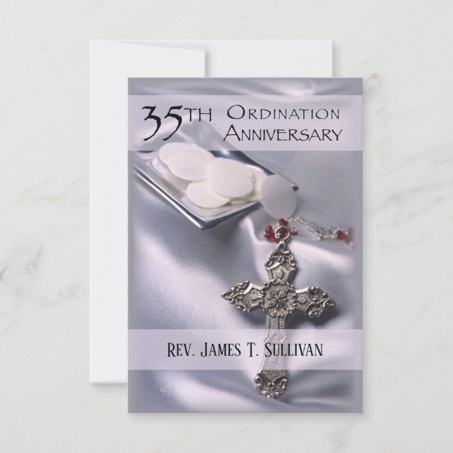 Name der Gebetskarte 35. Ordination Jubiläum Host Dankeskarte (Vorderseite)