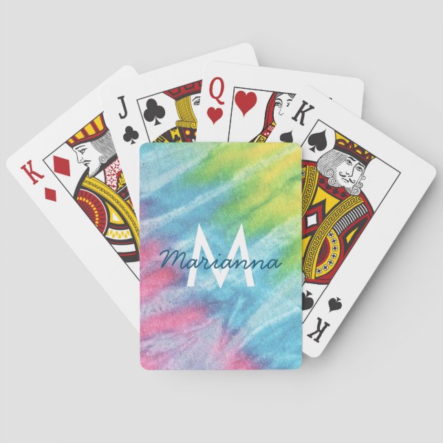 Name der Gefärbte Krawatte Pastell Rainbow Spielkarten (Rückseite)