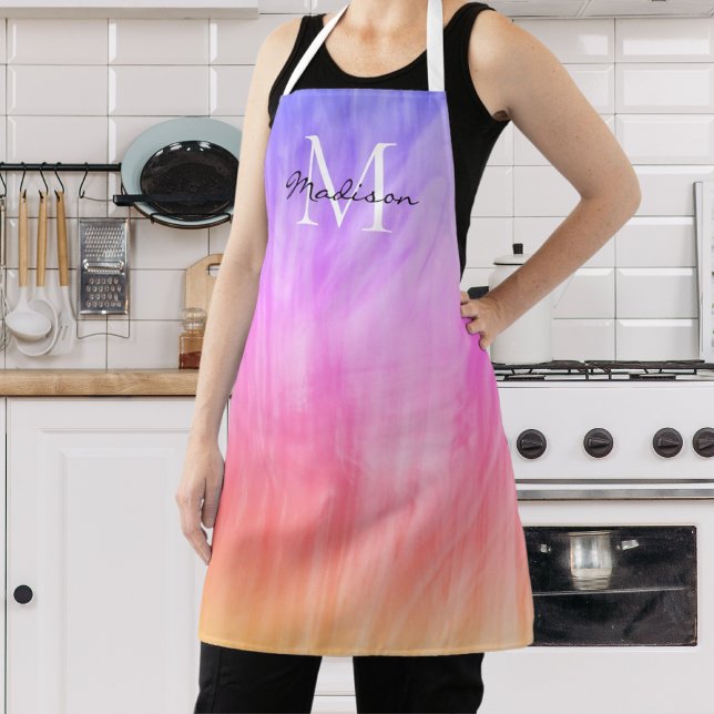 Name der Girl-Monogramm-Karte Lila Schürze (Von Creator hochgeladen)