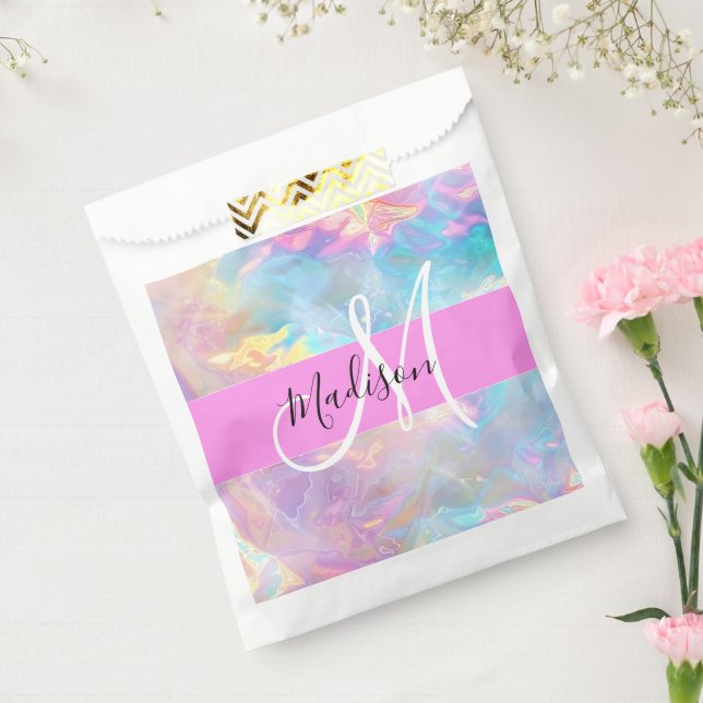 Name der Girly Rainbow Holographic Iridesgram Mono Geschenktütchen (Versiegelt)