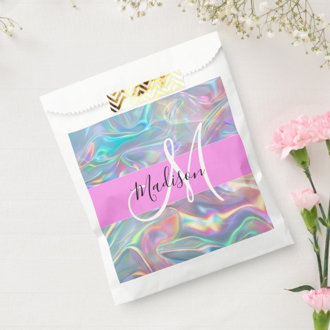 Name der Girly Rainbow Holographic Iridesgram Mono Geschenktütchen (Versiegelt)