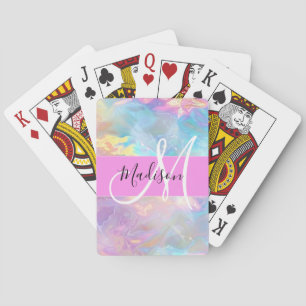 Name der Girly Rainbow Holographic Iridesgram Mono Spielkarten