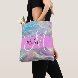 Name der Girly Rainbow Holographic Iridesgram Mono Tasche