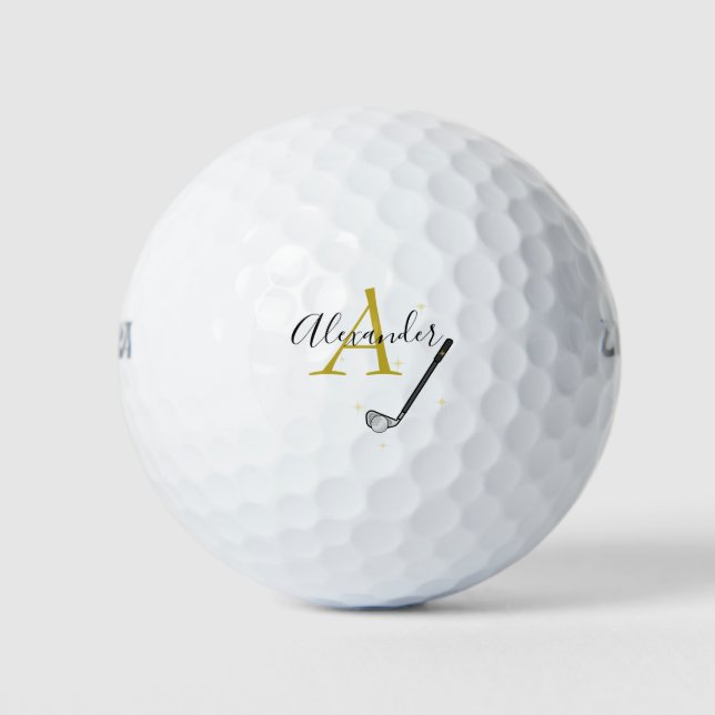 Name der Golf Monogram mit Golffeisen Golfball (Vorderseite)