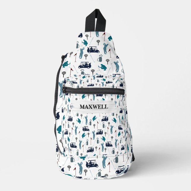 Name der Golf Sport Blue Navy Crossbody Bag (Vorderseite)
