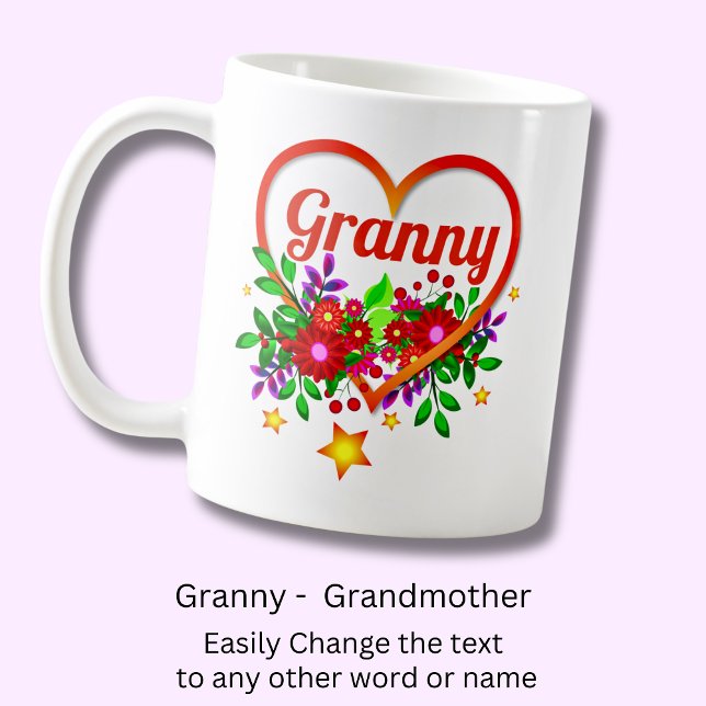 Name der Großmutter ändern - Großartiges Herz und  Kaffeetasse (Von Creator hochgeladen)