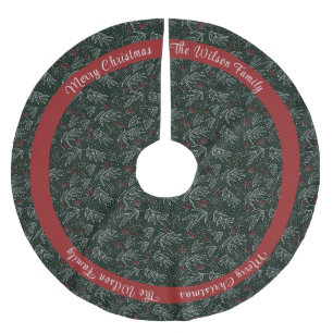 Name der Grün- und Roten Add-Familie Polyester Weihnachtsbaumdecke