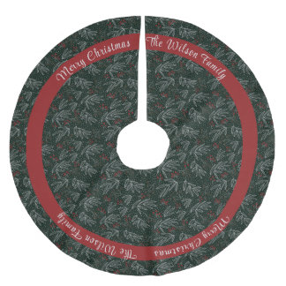 Name der Grün- und Roten Add-Familie Polyester Weihnachtsbaumdecke