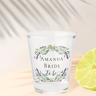 Name der Grünpflanze "Bride lavender eucalyptus" Schnapsglas