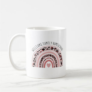 Name der Heimschule Mom Boho Regenbogen Tasse