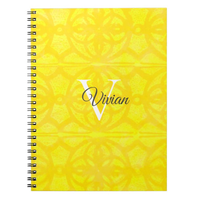 Name der hellgelben Farbe Monogram Notizblock (Vorderseite)