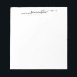 Name der Herzschwäche Notizblock<br><div class="desc">Erstellen Sie Ihre eigenen personalisierten oder monogrammatikalischen Geschenke für Ihre Brautmädchen. Passen Sie den Schlagschatten und die Schriftart-Farbe des handgeschriebenen Kalligraphieskripts an. Ändern Sie die Hintergrundfarbe oder Textfarben,  um Ihre Hochzeitspalette zu ergänzen.</div>