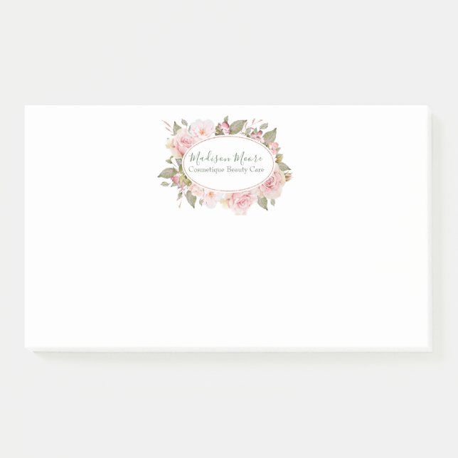 Name der hübschen floralen Rose Post-it Klebezettel (Vorderseite)