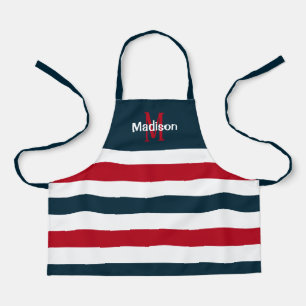 Name der Kids Red White and Blue Stripe Schürze