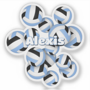 Name der Kinder hellblau schwarze Teamfarben Volle Aufkleber