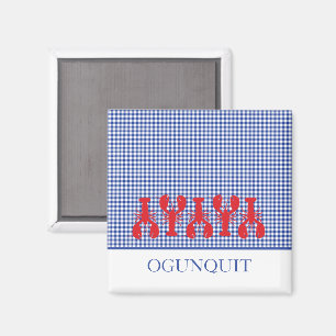 Name der Küstenstadt Red Lharers Blue White Karo Magnet