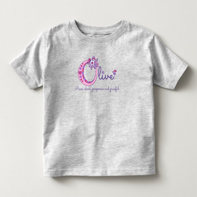 Name der lebenden Mädchen: Buchstabe O Monogramm Kleinkind T-shirt (Vorderseite)