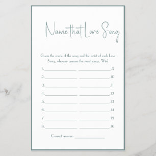 Name der Liebe Song Dusche Game Flyer