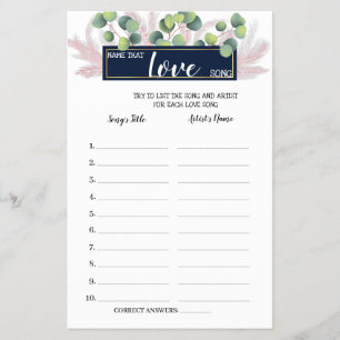 Name der Liebe Song Pampas Grass Showspielkarte Flyer
