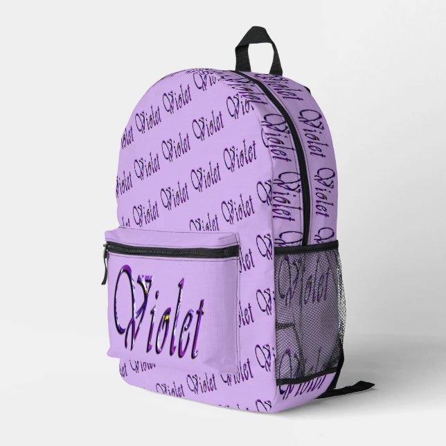 Name der lila Blumenrübe, Bedruckter Rucksack (Rückseitige Ecke Rechts)