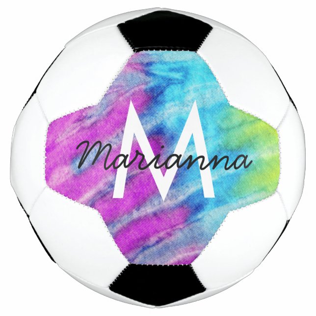 Name der lila Cyan-Gefärbte Krawatte und anfänglic Fußball (Vorderseite)