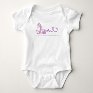 Name der Loretta Girls: Buchstabe L Monogramm Shir Baby Strampler