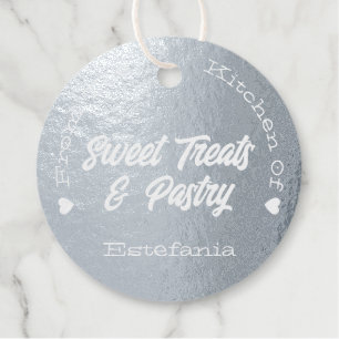 Name der Luxury Logo Company Hearts Shimmery Silve Geschenkanhänger