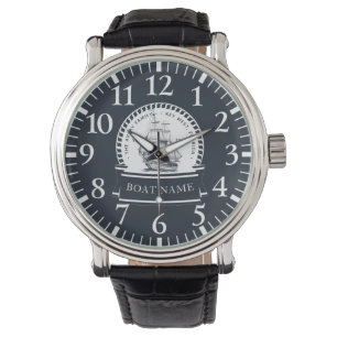 Name der Luxury Navy Blue Boat Familie Armbanduhr