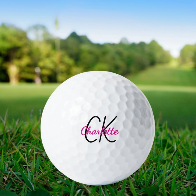 Name der Markierungen für das hellrosa Monogramm Golfball (Von Creator hochgeladen)