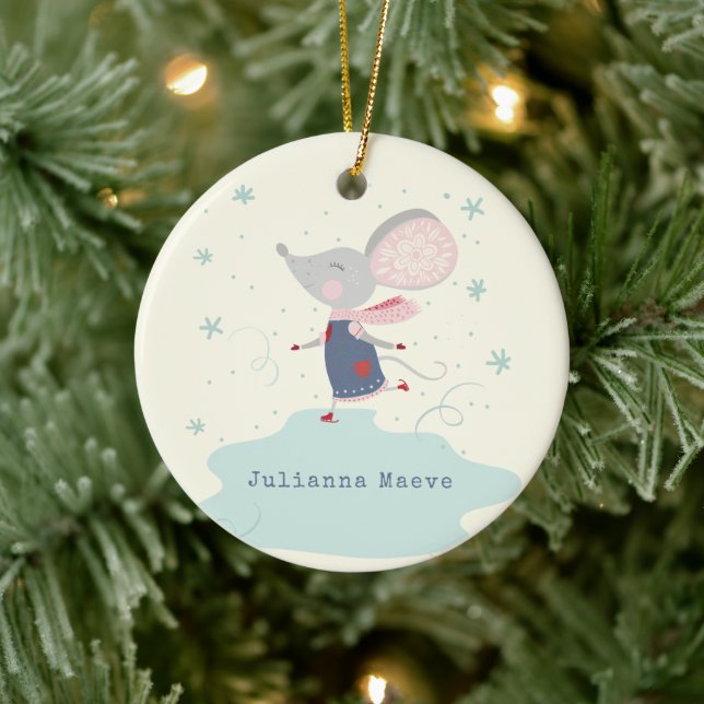 Name der Maus für den Whimsissee-Skater Keramik Ornament (Baum)