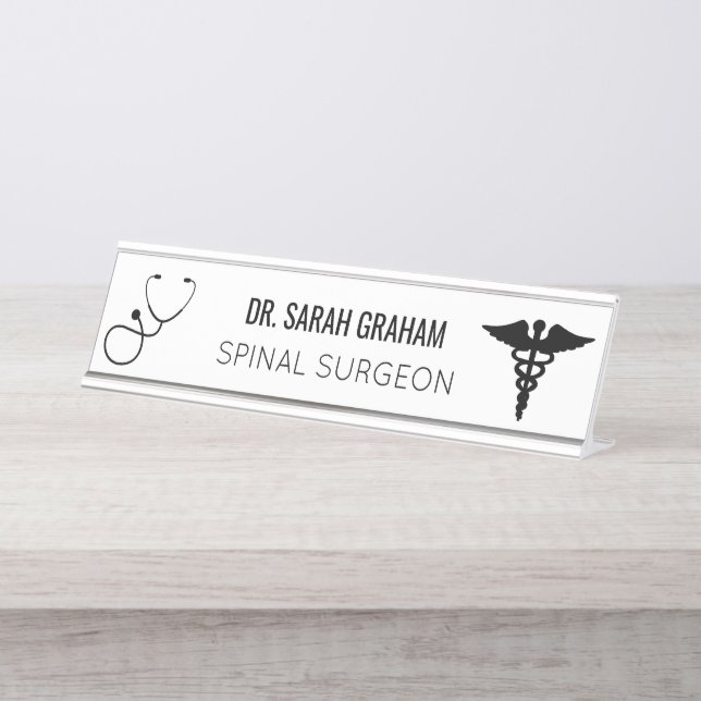 Name der medizinischen Laufbahn Plaque Nursing Doc Schreibtischnamensplakette (Vorderseite )