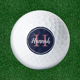 Name der Minimalistischen blauen und rosa Script-M Golfball