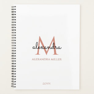 Name der Minimalistischen Schwarzen Rose Gold Mono Planer