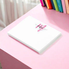 Name der Minimalistischen Skriptmonografie Hot Pin Post-it Klebezettel