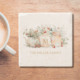 Name der mit Monogramm Waldflora Botanischer Famil Steinuntersetzer