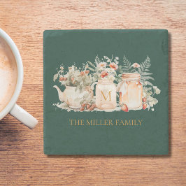 Name der mit Monogramm Waldflora Botanischer Famil Steinuntersetzer