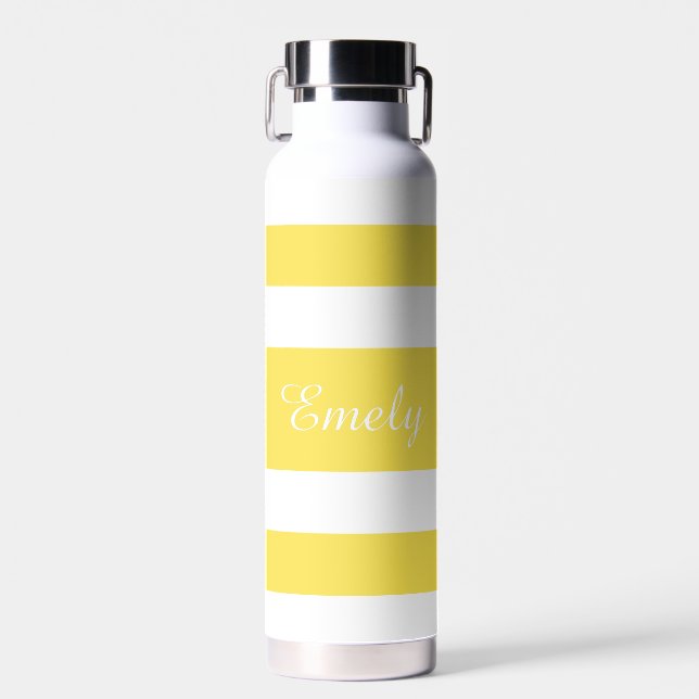 Name der modernen gelben Streifen Trinkflasche (Vorne)