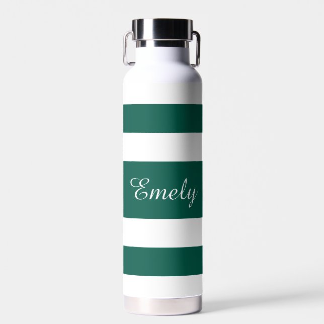 Name der modernen grünen Streifen Trinkflasche (Vorne)