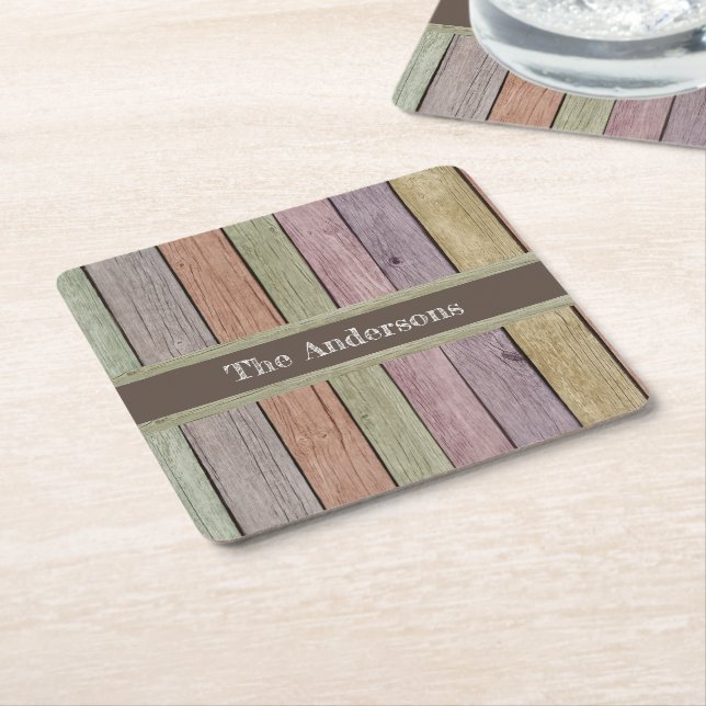 Name der modernen Rustikalen Holzpalette Rechteckiger Pappuntersetzer (angewinkelt)