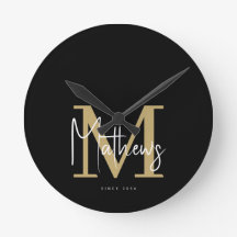 Name der modernen Schwarz-Gold-Monogram-Familie