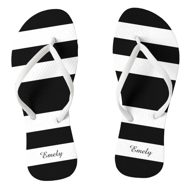 Name der modernen schwarzen und weißen Streifen Flip Flops (Fußbett)
