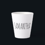 Name der modernen Typografie Milchtasse<br><div class="desc">Eine komfortable moderne Tasse mit angesagten Schriftzeichen. Wenn Sie es vorziehen,  aus vielen anderen Schriften zu wählen.</div>