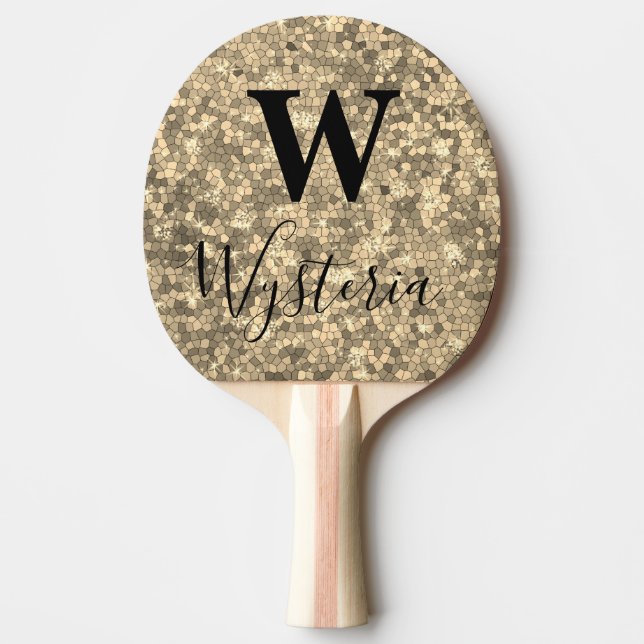 Name der Monogram-Glitzer-Glitzern Tischtennis Schläger (Vorderseite)