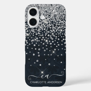 Name der Monogramm-Bezeichnung für den schwarzen u iPhone 16 Hülle